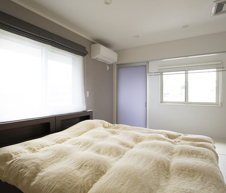 三枡建設の施工事例の寝室
